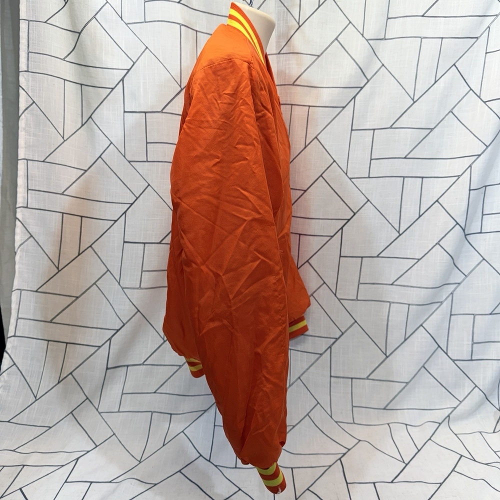 Vintage Garst Seed‎ Orange Sherpa Lined Swingster Snap Jacket Adult Med. Orange - Picture 2 of 12